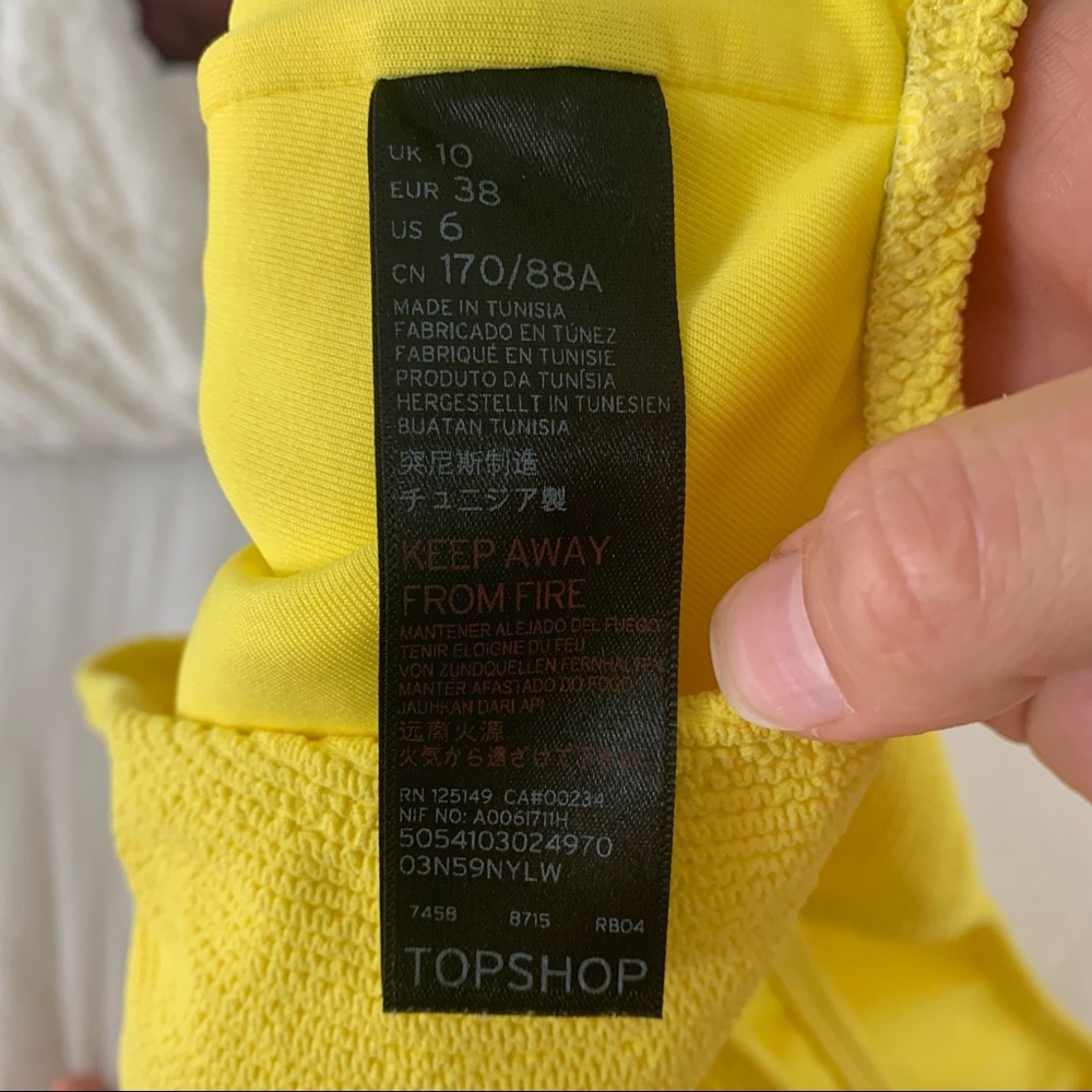 Topshop one piece neon yellow swimsuit - Picture 3 of 4